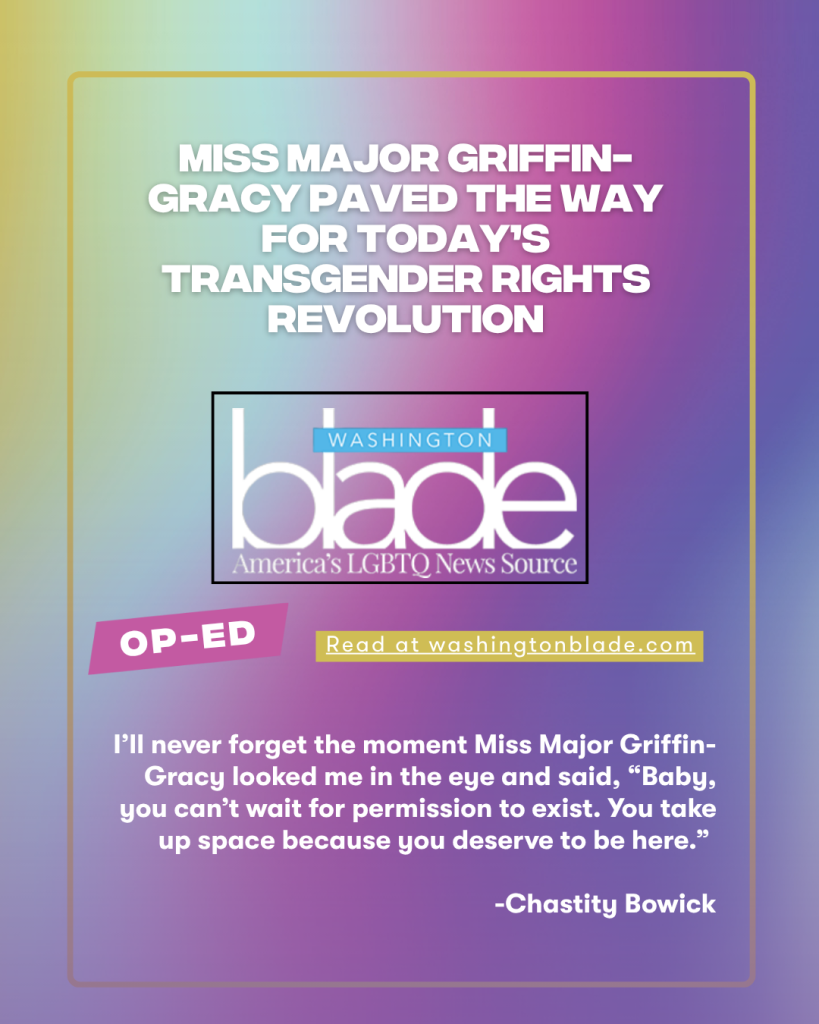 Miss Major Griffin-Gracy paved the way for today’s transgender rights revolution